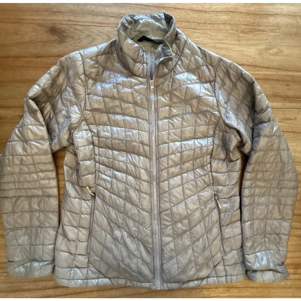 The North Face Thermoball Primaloft Light Puffer Jacket Womens Silver Large - Picture 2 of 16
